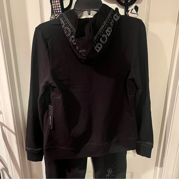 New Large Black BCBG 2-Piece Tracksuit Jacket + Track Pants Set MSRP $160 Y2K - Picture 5 of 5